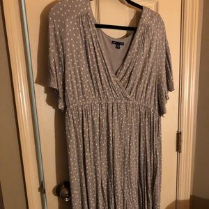 Gap Gray & White Polka Dot Dress